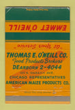Matchbook Cover - Thomas Emmet O'NEill Corn Chicago IL Maize 40 Strike