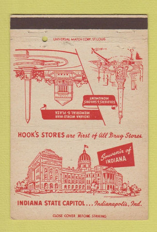 Matchbook Cover - Hook's Drug Stores Indianapolis IN 40 Strike