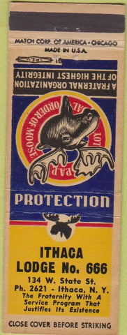 Matchbook Cover - Matchbook Cover Moose Lodge Ithaca NY