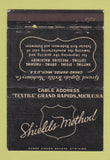 Matchbook Cover - Shields Method Textile Grand Rapids MI 40 Strike