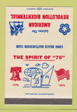 Matchbook Cover - Long Beach Match Club Bicentennial 1976  40 Strike