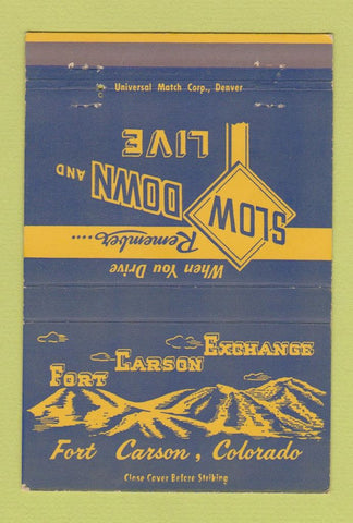 Matchbook Cover - Fort Carson Exchange Colorado military #1 40 Strike