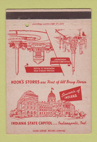 Matchbook Cover - Hook's Drug Stores Indianapolis IN 40 Strike