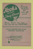 Matchbook Cover - Hook's Drug Stores Indianapolis IN 40 Strike
