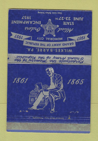 Matchbook Cover - Wilkes Barre Memorial City 1957 Abraham Lincoln WEAR 40 Strike