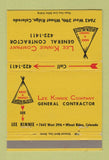 Matchbook Cover - Lee Kinnie Contractor Wheat Ridge Colorado Tepee 40 Strike
