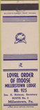 Matchbook Cover - Matchbook Cover Moose Lodge Millerstown PA