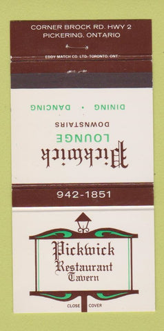 Matchbook Cover - Pickwick Restaurant Pickering ON 30 Strike