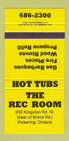 Matchbook Cover - The Rec Room Pickering ON 30 Strike
