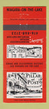Matchbook Cover - Pillar and Post Restaurant Niagara on the Lake ON 30 Strike