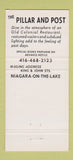 Matchbook Cover - Pillar and Post Restaurant Niagara on the Lake ON 30 Strike