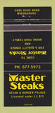 Matchbook Cover - Master Steaks Mississauga ON 30 Strike