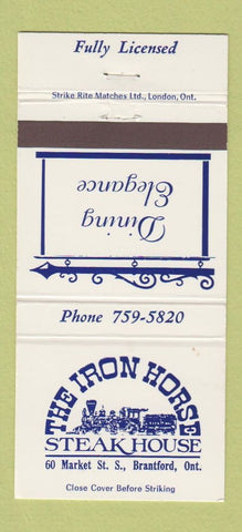 Matchbook Cover - The Iron Horse Steak House Brantford ON 30 Strike
