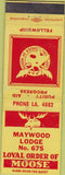 Matchbook Cover - Matchbook Cover Moose Lodge Maywood #675