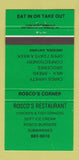 Matchbook Cover - Rosco's Restaurant Dresden ON 30 Strike