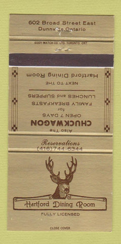 Matchbook Cover - Hartford Dining Room Dunnville ON 30 Strike
