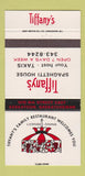 Matchbook Cover - Tiffany's Spaghetti House Saskatoon SK 30 Strike