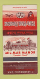 Matchbook Cover - Mil Mar Manor Tillsonburg ON 30 Strike