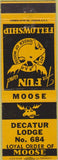 Matchbook Cover - Matchbook Cover Moose Lodge Decatur