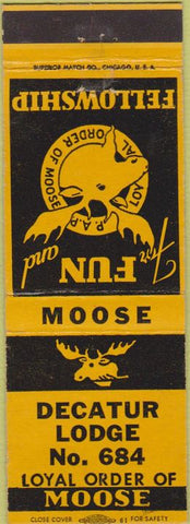 Matchbook Cover - Matchbook Cover Moose Lodge Decatur
