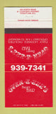 Matchbook Cover - Over E Zzz's Burger Bar Coquitlam BC 30 Strike