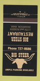 Matchbook Cover - Big Steer Restaurant Brandon MB 30 Strike