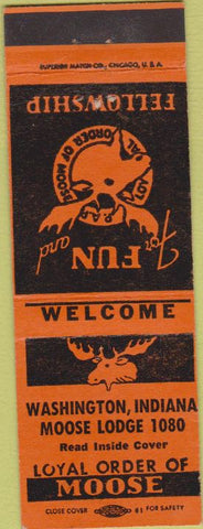Matchbook Cover - Matchbook Cover Moose Lodge Washington IN