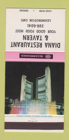 Matchbook Cover - Diana Restaurant Tavern Leamington ON 30 Strike