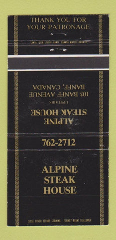 Matchbook Cover - Alpine Steak House Banff AB WEAR 30 Strike