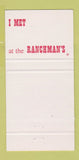 Matchbook Cover - Ranchman's Steak House Calgary AB 30 Strike