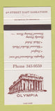Matchbook Cover - Olympia Restaurant Saskatoon SK 30 Strike