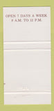 Matchbook Cover - Olympia Restaurant Saskatoon SK 30 Strike