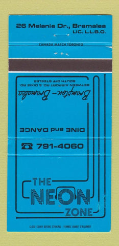Matchbook Cover - The Neon Zone Bramalea Brampton ON 30 Strike