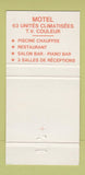 Matchbook Cover - Restaurant Orleans Motel Quebec QC 30 Strike