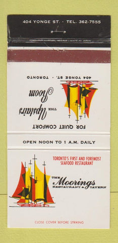 Matchbook Cover - Moorings Restaurant Tavern Toronto ON WEAR 30 Strike