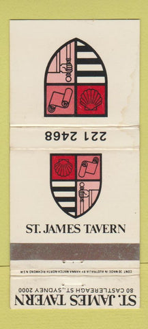 Matchbook Cover - St James Tavern Sydney Australia WORN 30 Strike