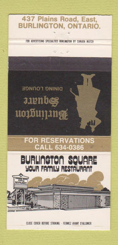 Matchbook Cover - Burlington Square Restaurant Burlington ON 30 Strike