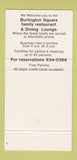 Matchbook Cover - Burlington Square Restaurant Burlington ON 30 Strike