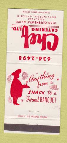 Matchbook Cover - Chef Catering Burlington ON 30 Strike