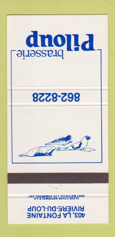 Matchbook Cover - Brasserie Piloup Riviere Du Loup QC 30 Strike