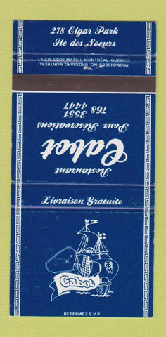 Matchbook Cover - Restaurant Cabot QC 30 Strike