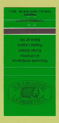 Matchbook Cover - Brasserie La Brausteck Limoilou QC 30 Strike