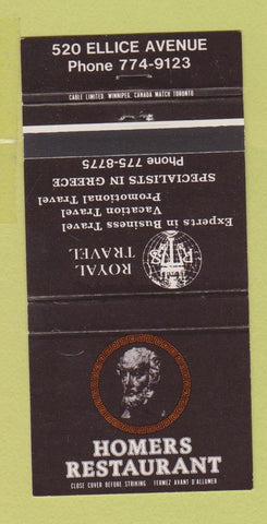 Matchbook Cover - Homers Restaurant  30 Strike