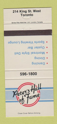 Matchbook Cover - Peter's Hall of Fame Toronto ON 30 Strike