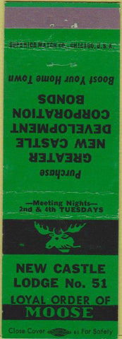 Matchbook Cover - Matchbook Cover Moose Lodge New Castle PA