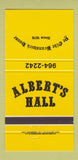 Matchbook Cover - Albert's Hall Brunswick House 30 Strike