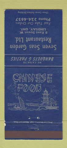 Matchbook Cover - Seven Seas Garden Restaurant Lindsay ON Chinese 30 Strike