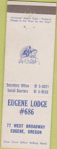 Matchbook Cover - Matchbook Cover Moose Lodge Eugene OR