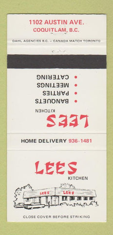 Matchbook Cover - Lee's Kitchen Coquitlam BC 30 Strike