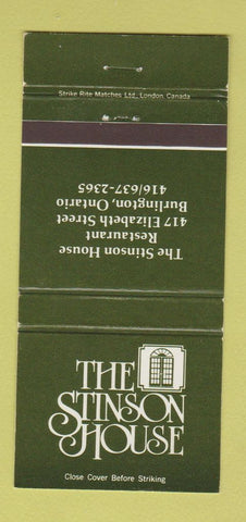 Matchbook Cover - The Stinson House Burlington ON 30 Strike